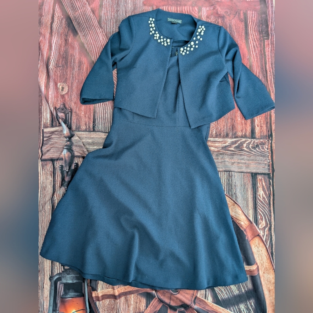 3 In 1 Jessica Howard Dress With Pearl Embellished Jacket